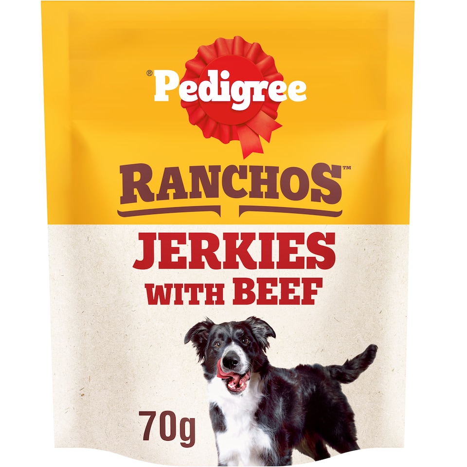 image 1 of Pedigree Ranchos Jerkies Dog Food Treat with Beef 70g
