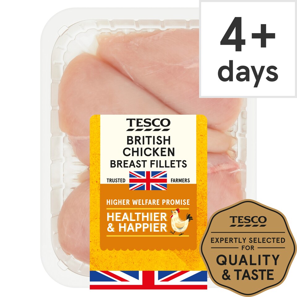 Tesco British Chicken Breast Fillets 650G