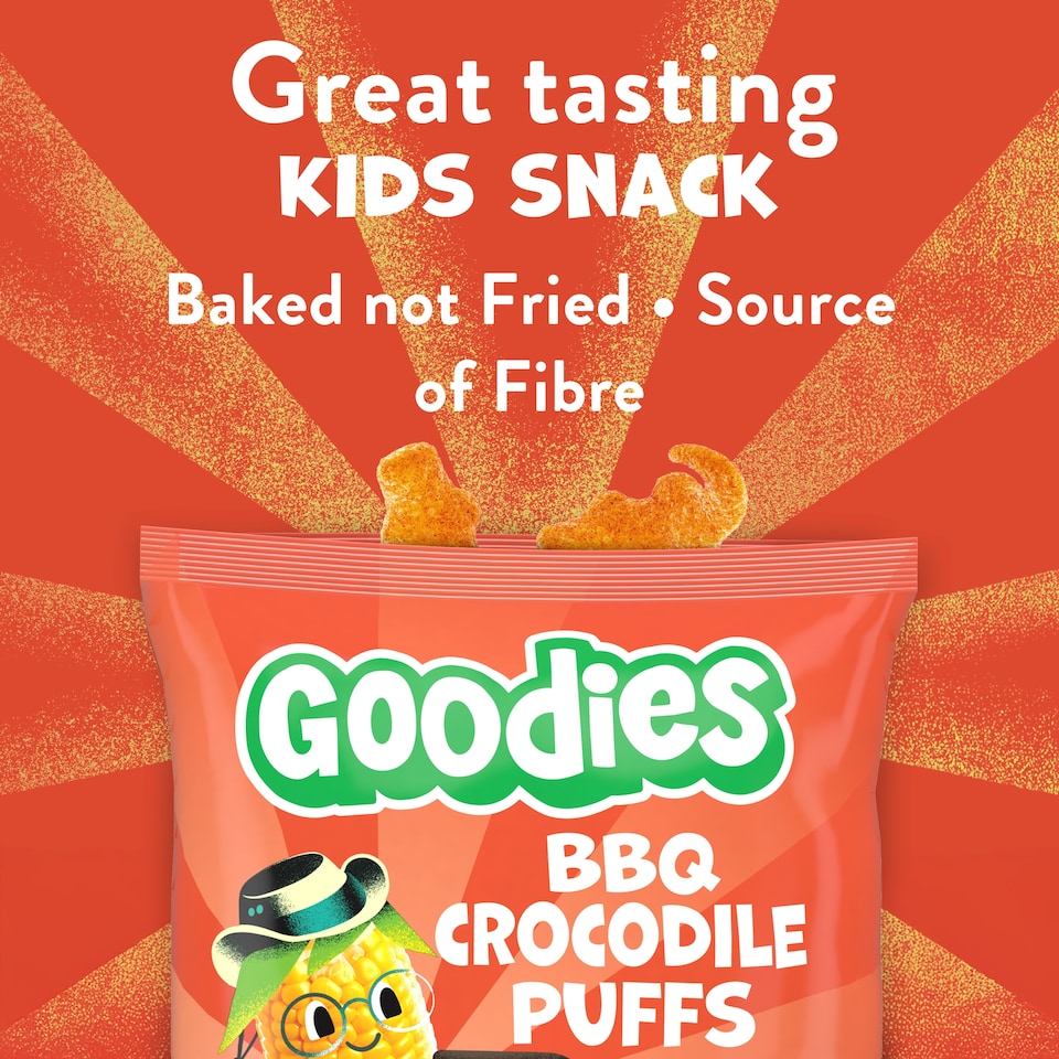 image 1 of Goodies Crocodile Puffs BBQ 4x12g