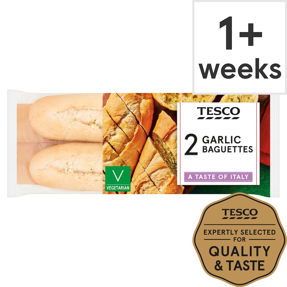 Tesco 2 Garlic Baguettes 410g