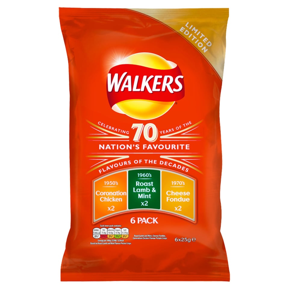 Walkers Variety Crisps Limited Edition B 6x25g Tesco Groceries