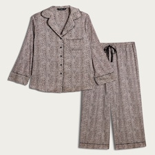 F&F CoolEase™ Leopard Print Shirt and Trousers Pyjamas in Multi Brown