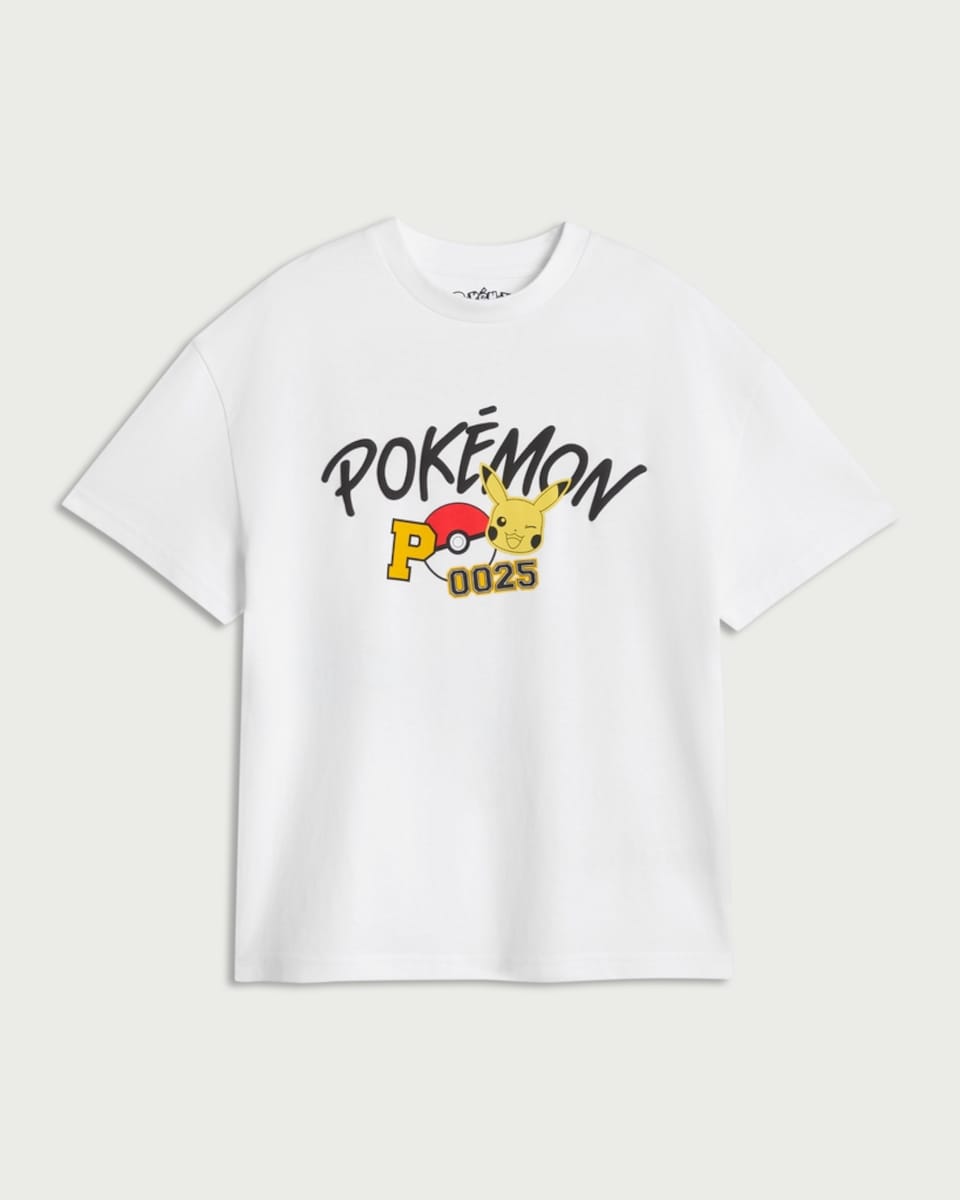 image 1 of Pokémon Pure Cotton Pikachu Oversized T-Shirt in White