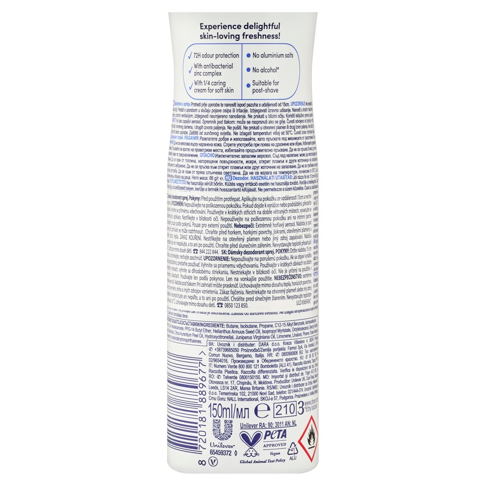 image 1 of Dove Fresh Care+ Fresh Original Women's Deodorant Spray 150ml
