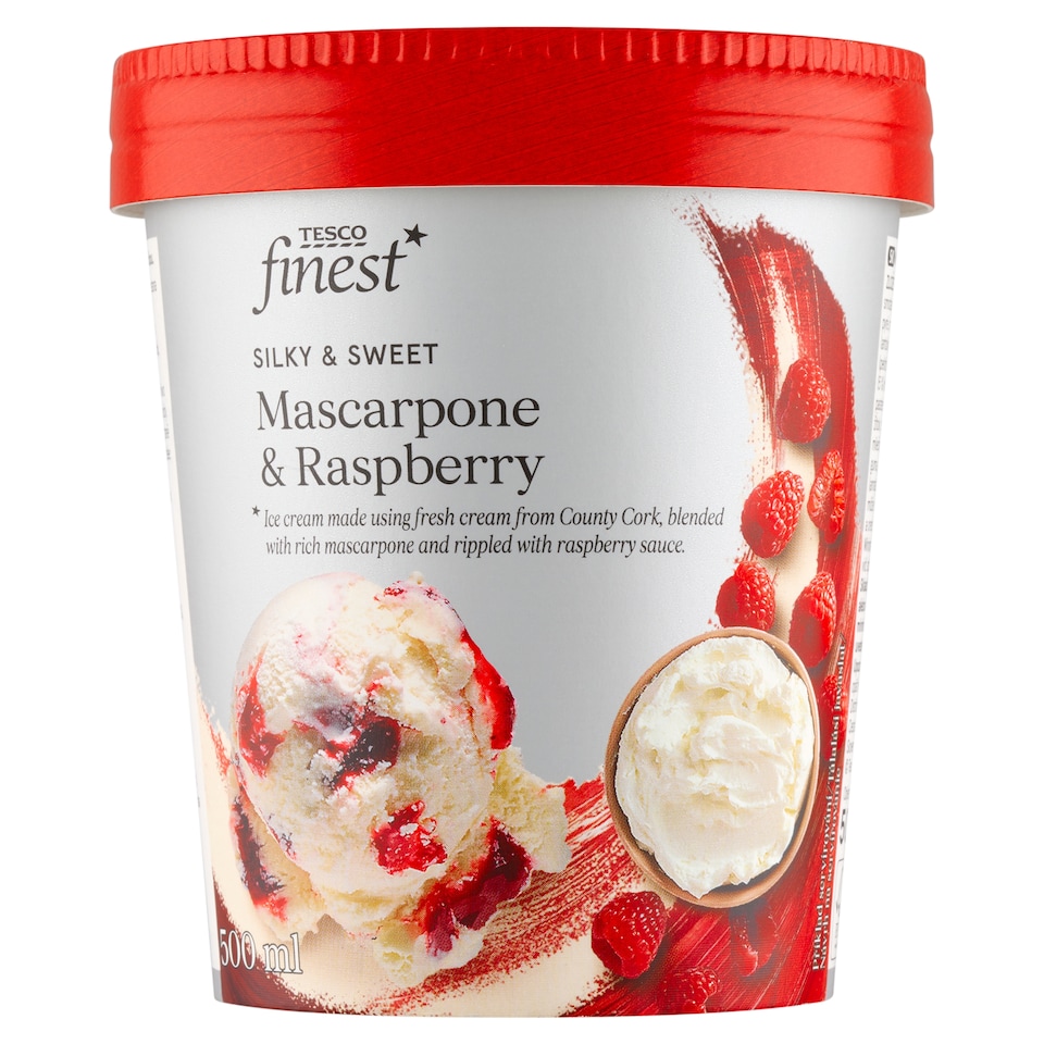 Tesco Finest Mascarpone & Raspberry Ice Cream 500 ml