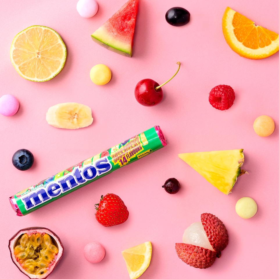 image 1 of Mentos Discovery 14 Flavours Rolls 37.5g