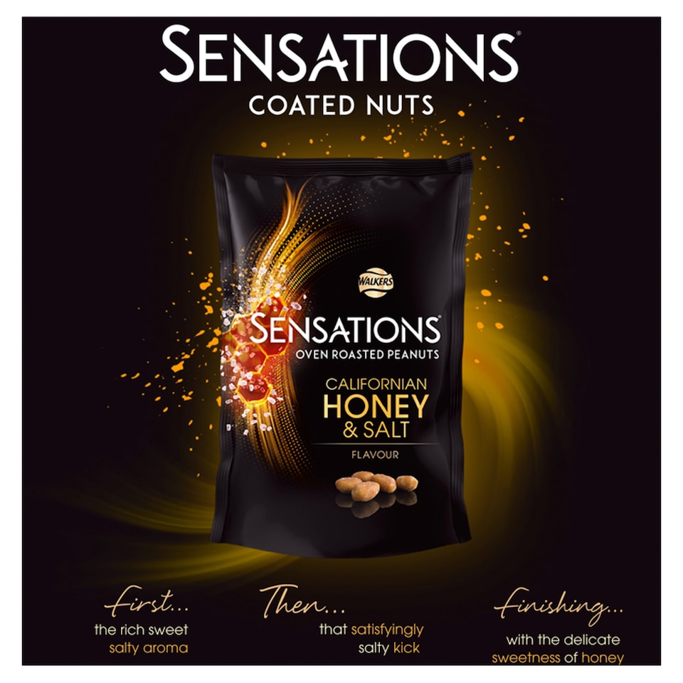 image 1 of Walkers Sensations Roasted Peanuts Honey & Salt Sharing Bag 145g