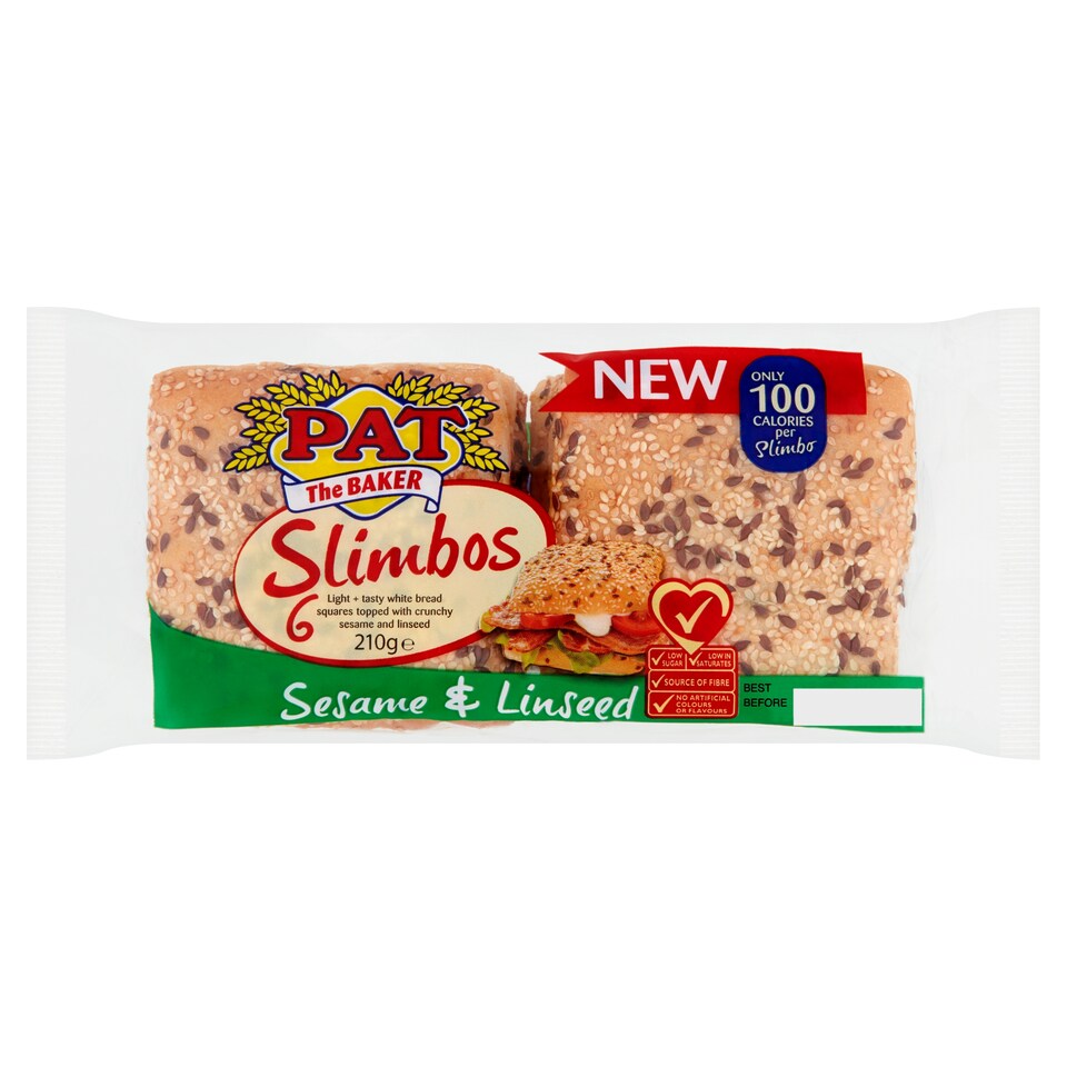 Pat The Baker Sesame And Linseed Slimbos 6 Pack 210G