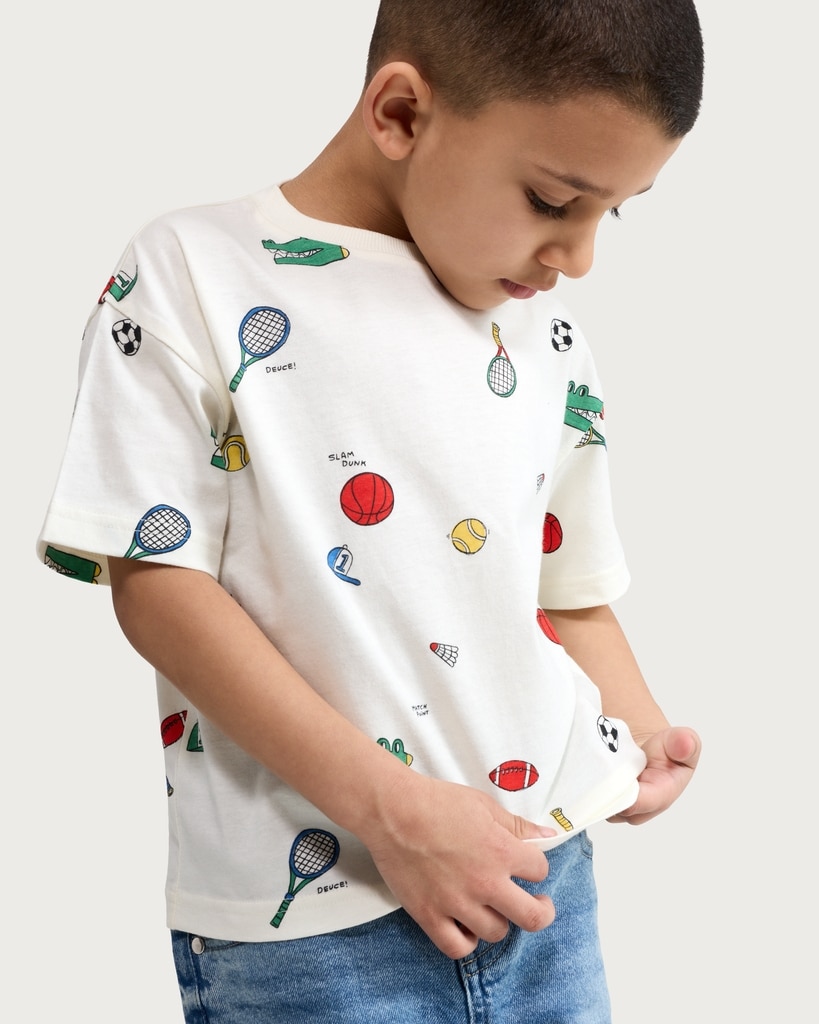 T-shirt Basique F&F Fille – Blanc – Col Rond – Manches Courtes – Taille 6-7 Ans