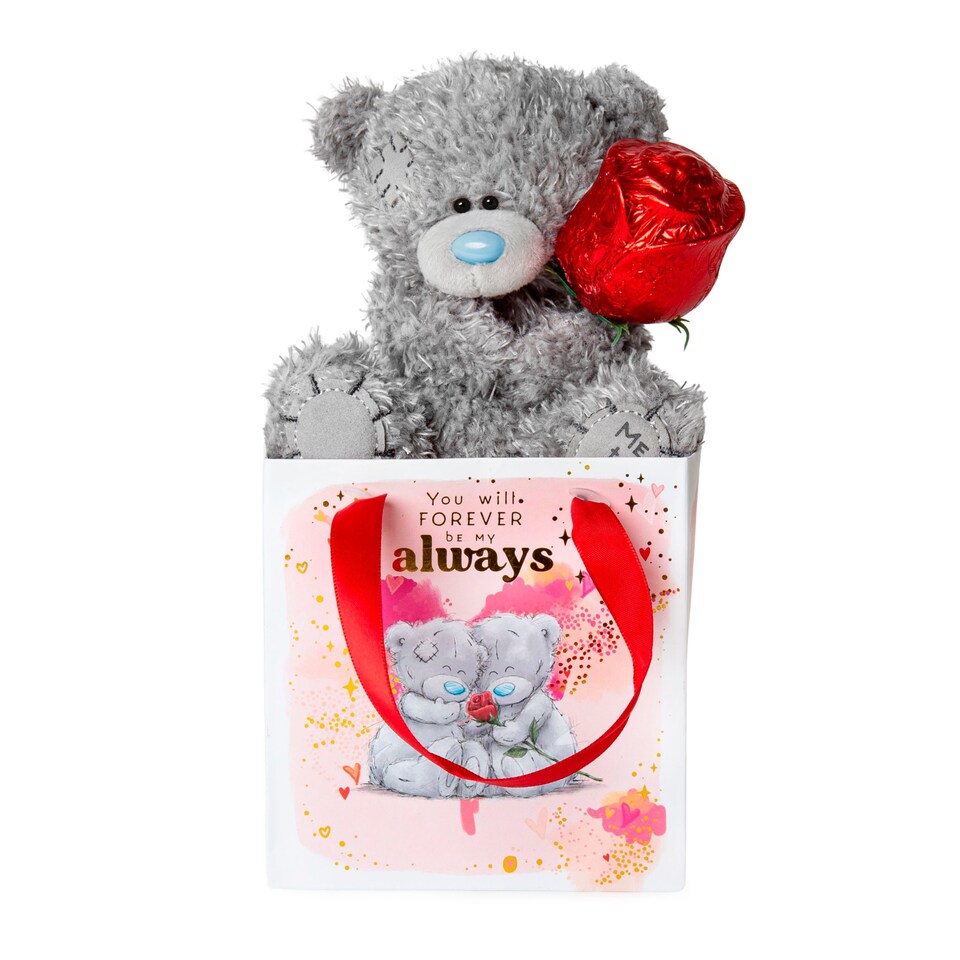 Me To You Bear in a bag with Choc Rose Tesco Groceries