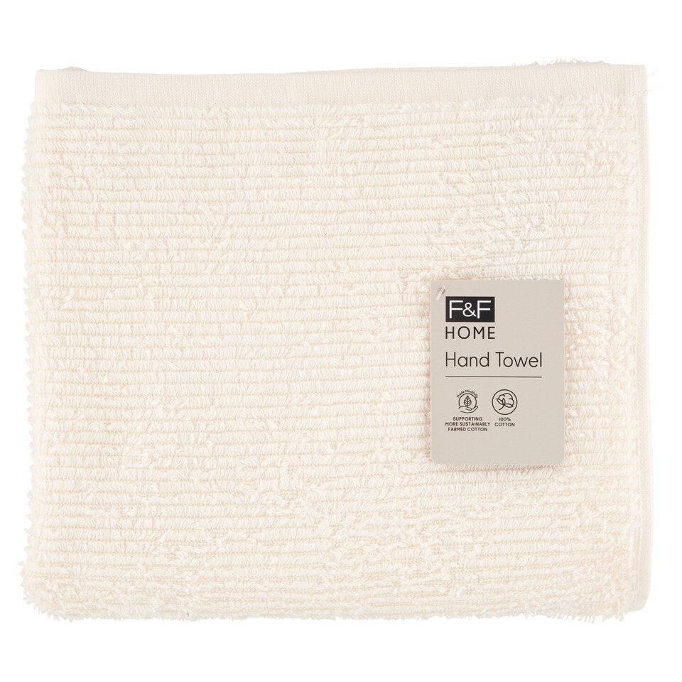F&F Home Cream Textured kéztörlő 50 cm x 90 cm