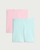 image 1 of F&F Girls 2-Pack Cotton Rich Ribbed Cycling Shorts in Multi Pink