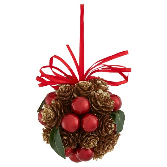 Tesco Cone And Berry Hanging Decoration