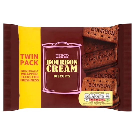Tesco Bourbon Creams Biscuits 592G Tesco Groceries