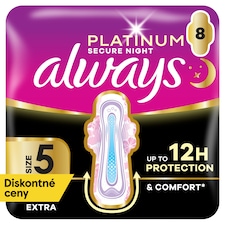 Always Platinum Hygienické Vložky Secure Night Extra (Veľkosť 5) 8 Vložiek