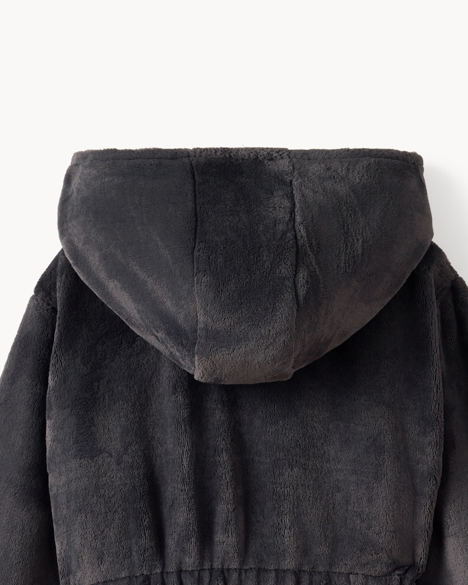 image 1 of F&F Boys Fleece Belted Dressing Gown in Grey