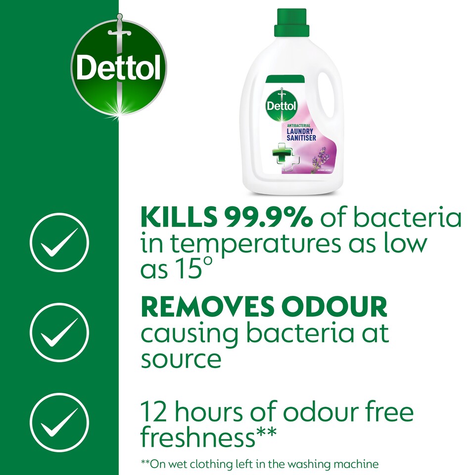 image 1 of Dettol Antibacterial Laundry Cleanser Liquid Lavender 2.5L