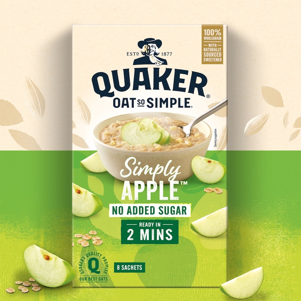 image 1 of Quaker Oat So Simple Simply Apple Porridge Sachets 8x33.9g