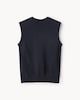 image 4 of F&F School Unisex Pure Cotton V-Neck Tank Top in Navy