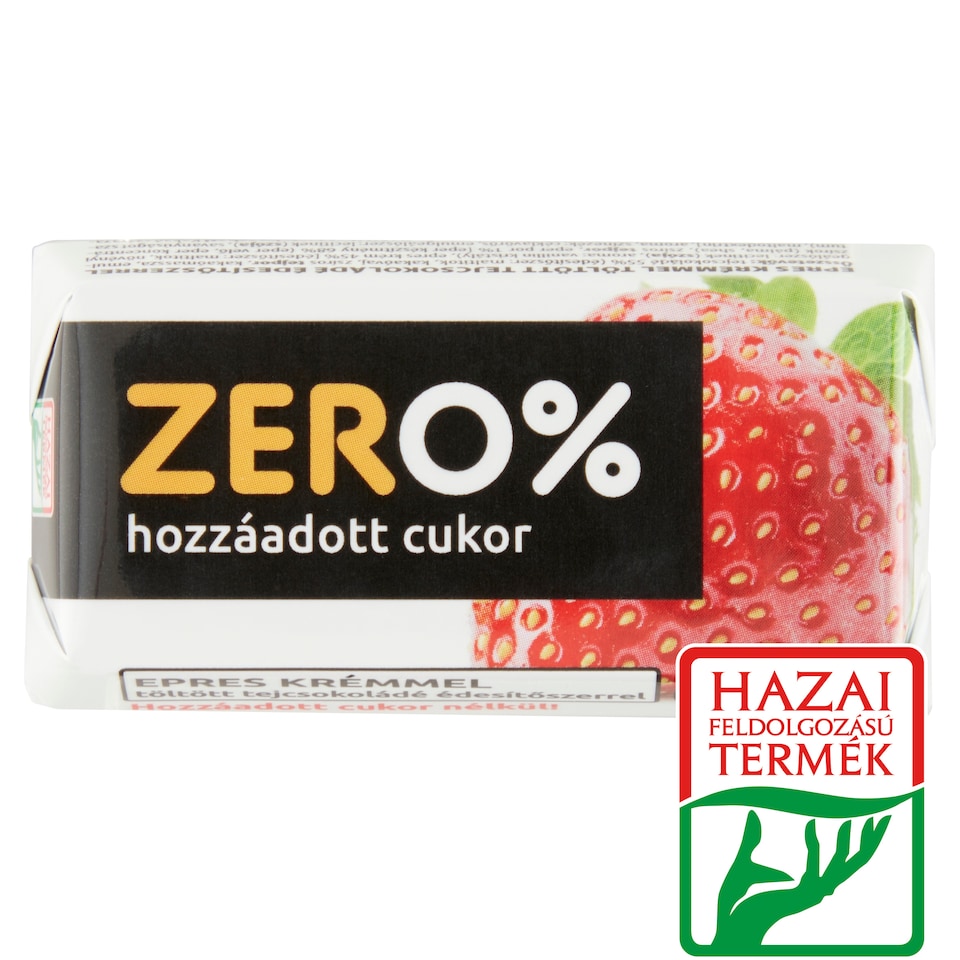 Szerencsi Zero% epres krémmel töltött tejcsokoládé édesítőszerrel 21 g