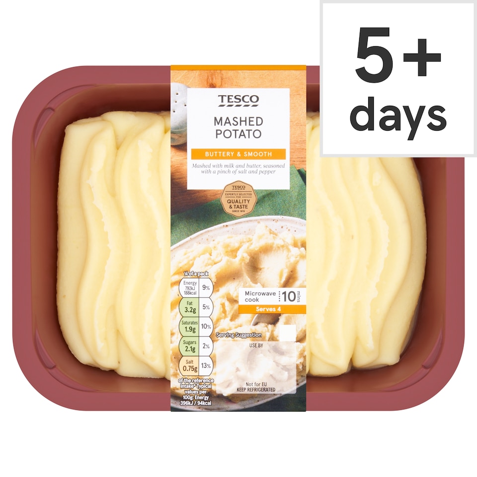Tesco Fresh Mashed Potato 800G