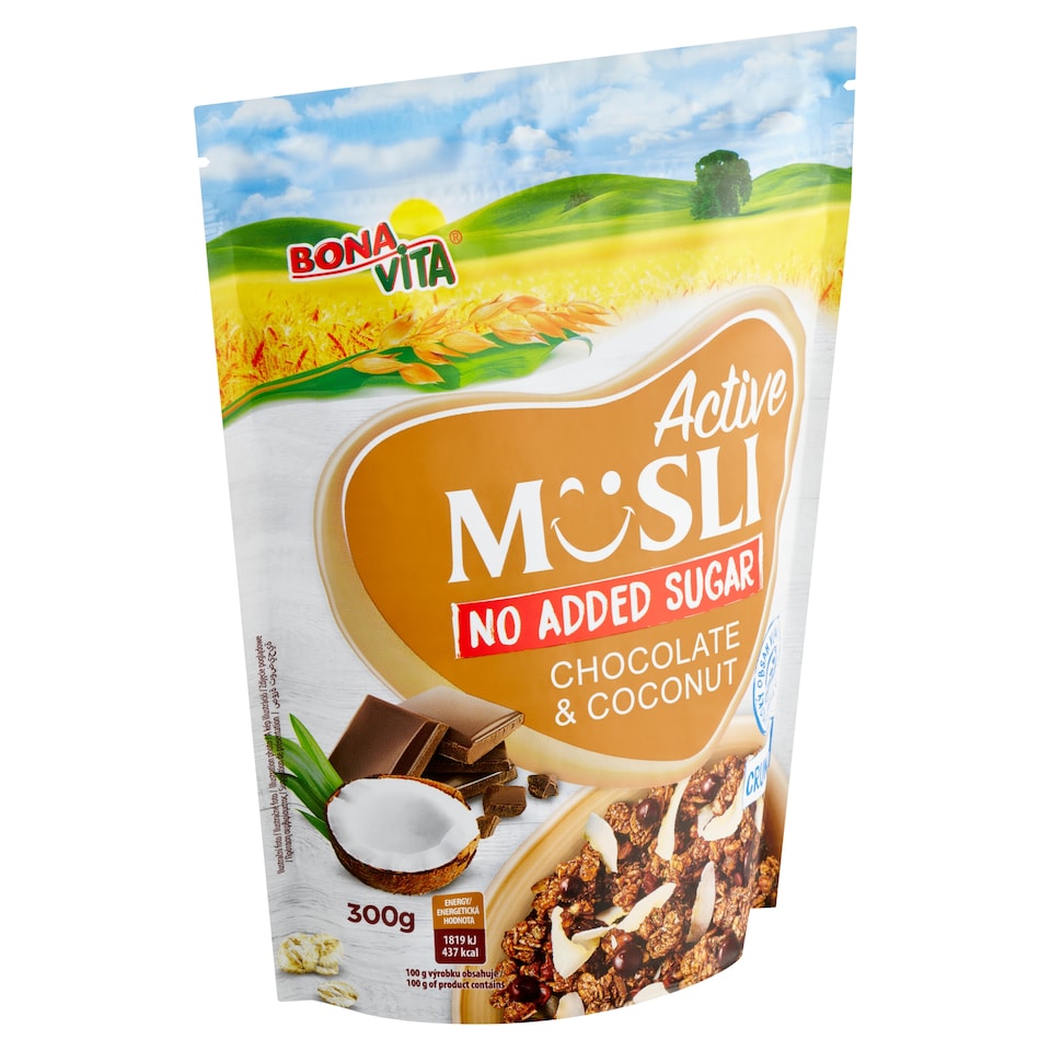 Bonavita Active ropogós müzli csokoládéval és kókuszreszelékkel 300 g  1. kép