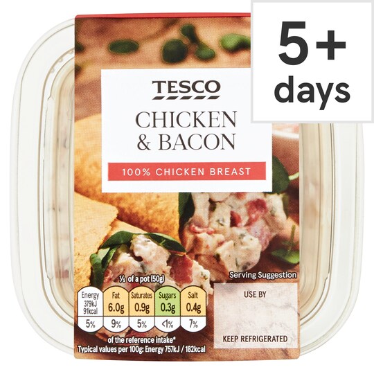 Tesco Chicken & Bacon Sandwich Filler 250G Tesco Groceries