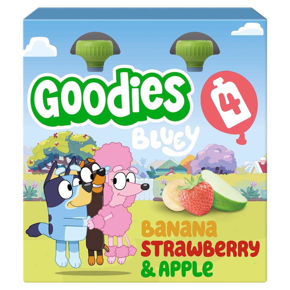 image 1 of Goodies Bluey Banana Strawberry & Apple Pouch 4x100g