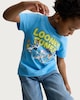image 1 of Looney Tunes Pure Cotton Short Sleeved T-Shirt in Blue