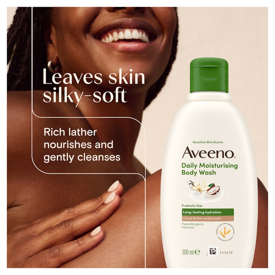 image 1 of Aveeno Daily Moisturising Body Wash Cocoa Butter Vanilla Scent 300ml
