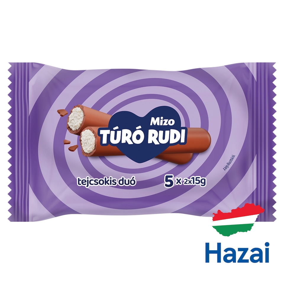 Mizo Túró Rudi Unflavoured Cottage Cheese Dessert with Milk Chocolate 5 x 2 x 15 g (150 g)