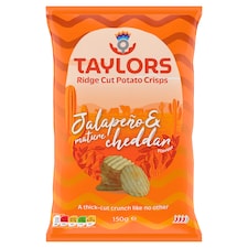 Taylors Jalapeno & Mature Cheddar Ridge Cut Crisps 150G