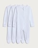 image 1 of F&F Baby 3-Pack Pure Cotton Zip Fastening Sleepsuits in White