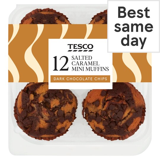 Tesco Chocolate & Salted Caramel Muffins 4 Pack Tesco Groceries