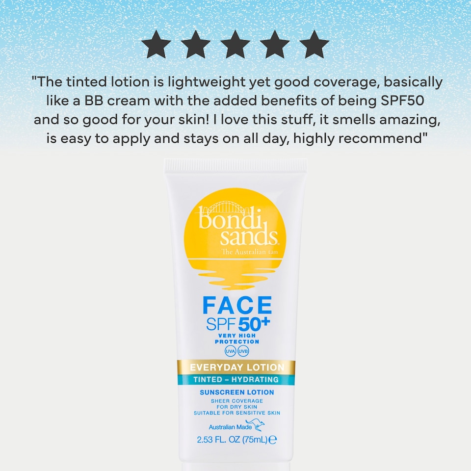 image 1 of Bondi Sands FACE SPF50+ Fragrance Free Tinted Hydrating Face Lotion 75ml