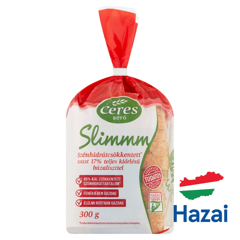 image 1 of Ceres Slimmm Low-Carb Toast Bread with Whole Grain Wheat Flour 300 g