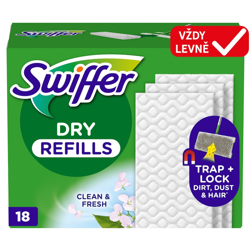 Obrázek 1 pro produkt Swiffer Sweeper Prachovky Na Podlahu, 18 ks, Zachycují Prach