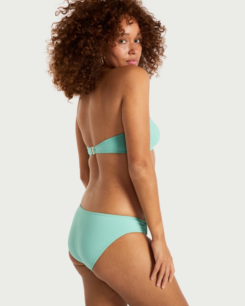 image 1 of F&F Bead Detail Bikini Bottoms in Green