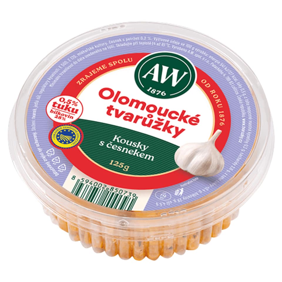 Obrázek 1 pro produkt A.W. Olomoucké tvarůžky kousky s česnekem 125g