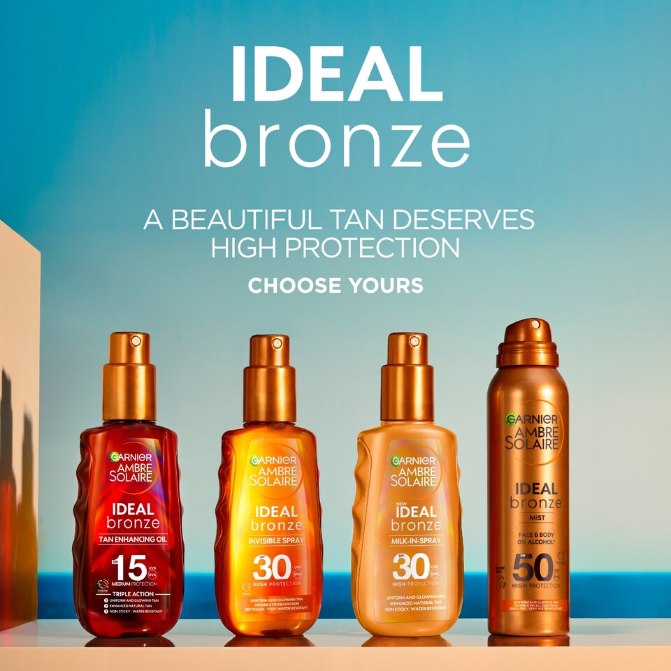 image 1 of Garnier Ambre Solaire Ideal Bronze Tanning Mist SPF30 150ml