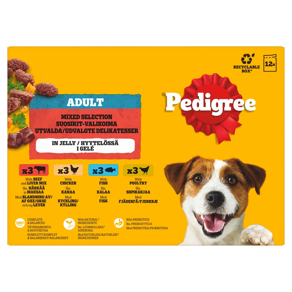 Pedigree Mixed Selection in Jelly Adult Dog Food 12X100G