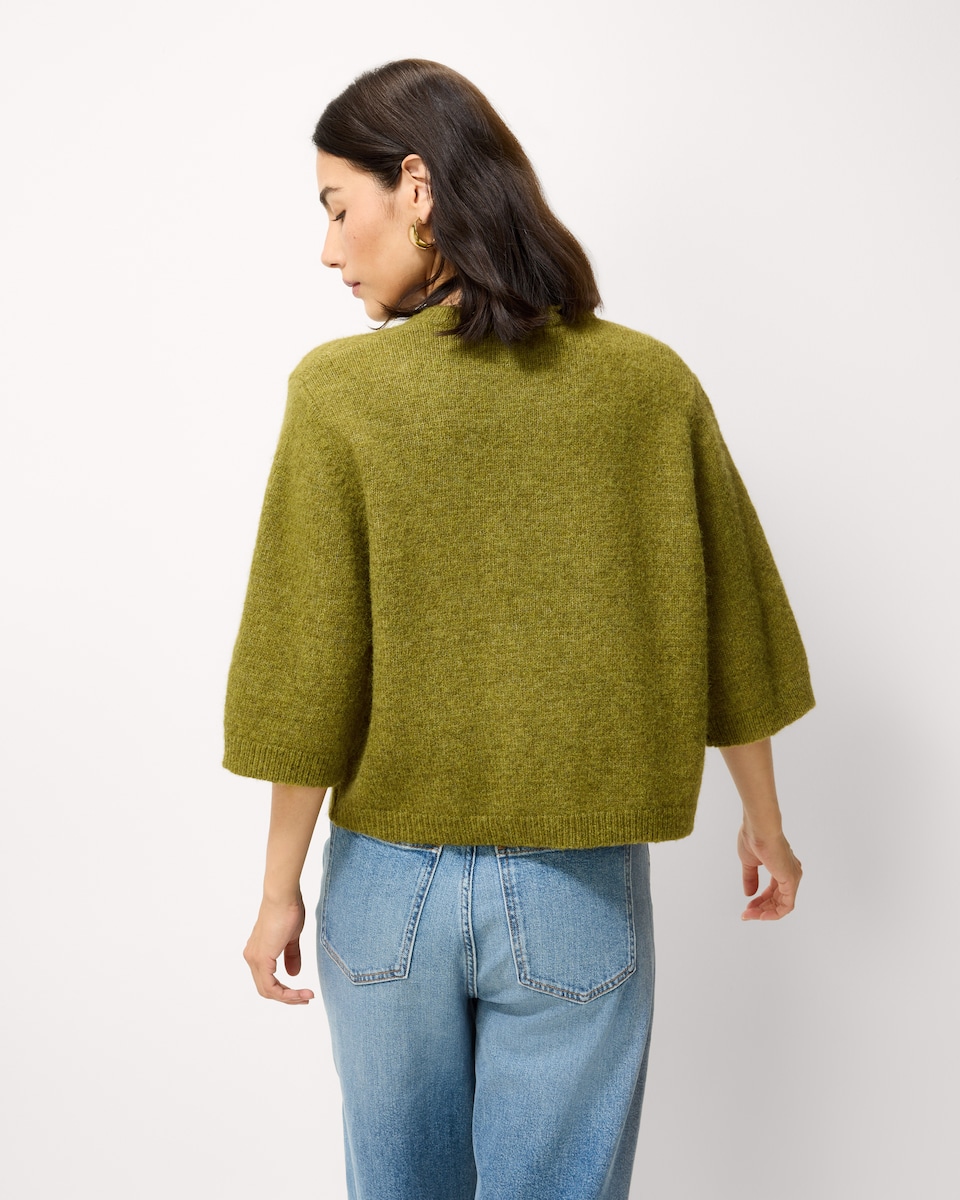 image 1 of F&F Knitted 3/4 Sleeve Cardigan in Olive