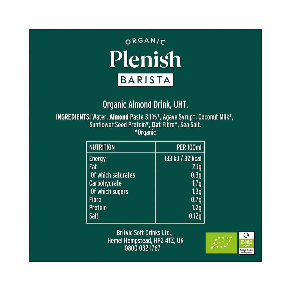 image 1 of Plenish Organic Barista Almond 1 Litre