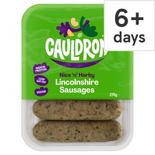 Cauldron Foods Lincolnshire Sausages 6 Pack 276G