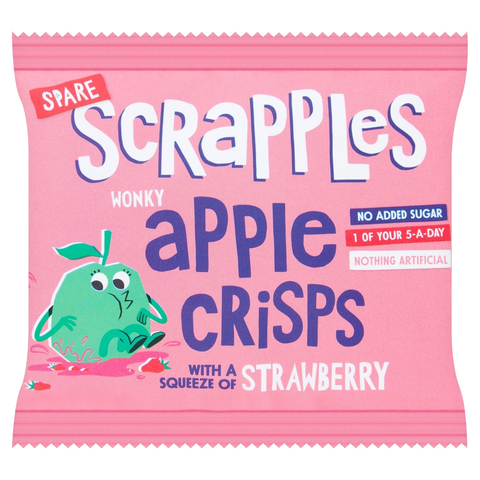 Scrapples Crunchy Apple Crisps with a Squeeze of Strawberry 12G