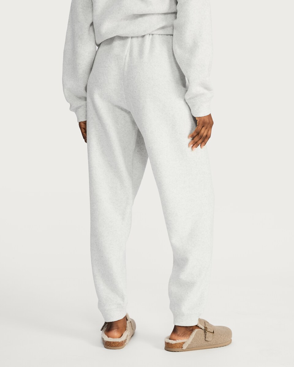 image 1 of F&F Towelling Textured Elasticated Cuffed Pyjama Bottoms in Grey