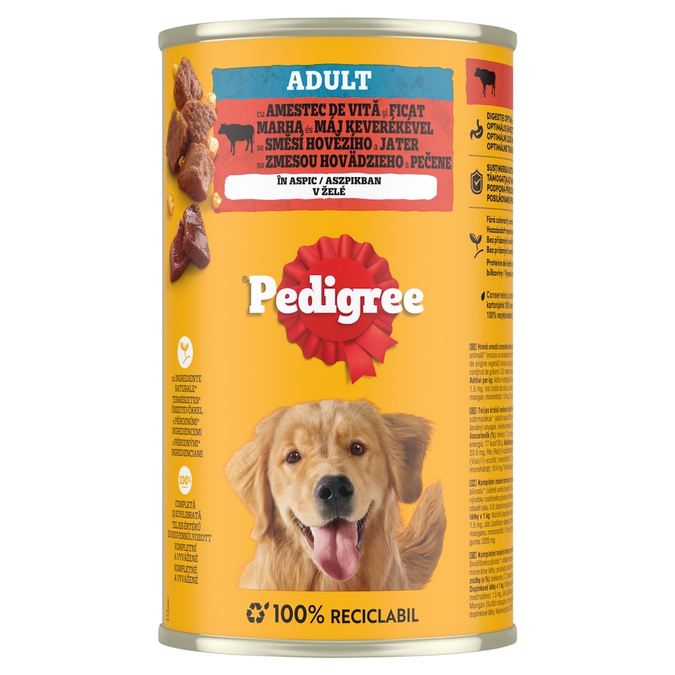 Pedigree Adult so zmesou hovädzieho a pečene v želé 1,2 kg