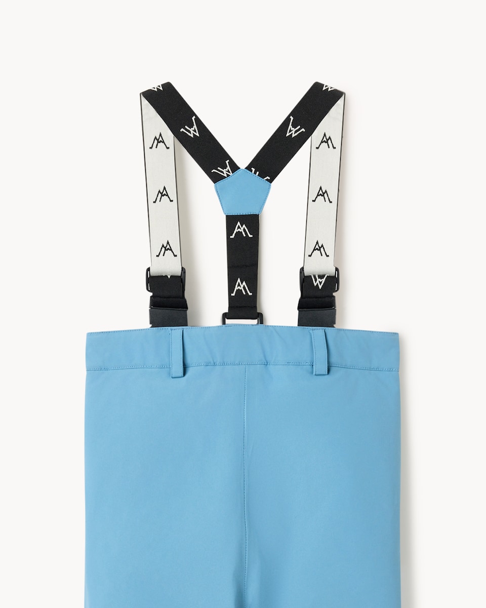 image 1 of F&F Boys Adjustable Strap Waterproof Trousers in Blue