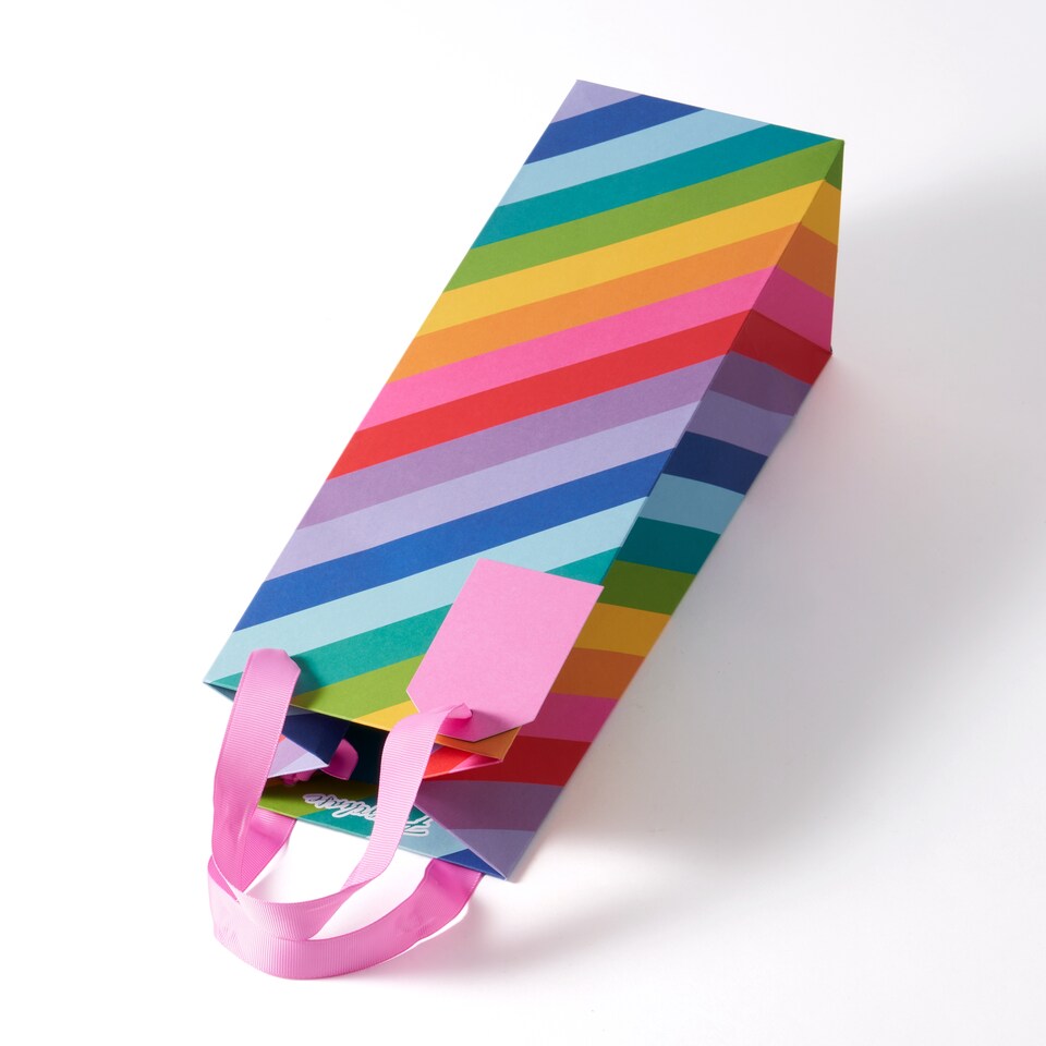 image 1 of Paperchase Rainbow Bottle Gift Bag