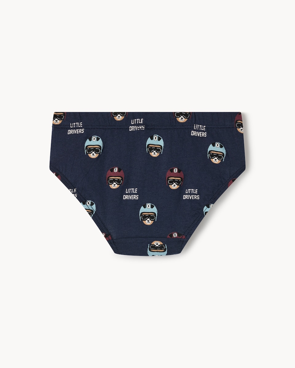 image 1 of F&F Boys 10-Pack Pure Cotton Racing Car Print Briefs in Multi
